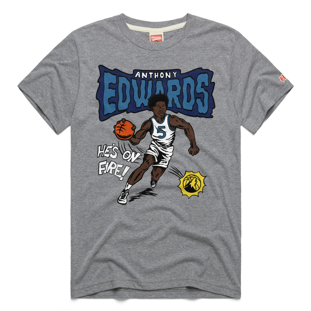 Anthony Edwards Minnesota Timberwolves Homage Unisex Comic Book Tri-Blend T-Shirt Gray - NBA