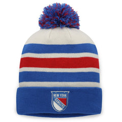 New York Rangers Fanatics 2026 NHL Winter Classic Cuffed Pom Knit Hat - Cream/Blue - NHL