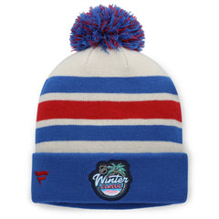 New York Rangers Fanatics 2026 NHL Winter Classic Cuffed Pom Knit Hat - Cream/Blue - NHL