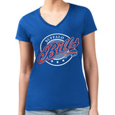 Buffalo Bills G-III 4Her by Carl Banks Women's Super-Slim Fit Lightweight Pinstripe Circle V-Neck T-Shirt Royal | NFL