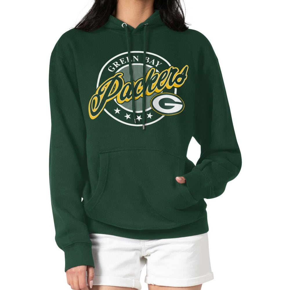 Green Bay Packers G-III 4Her by Carl Banks Women's Pinstripe Circle Fleece Pullover Hoodie Green | NFL