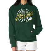 Green Bay Packers G-III 4Her by Carl Banks Women's Pinstripe Circle Fleece Pullover Hoodie Green | NFL