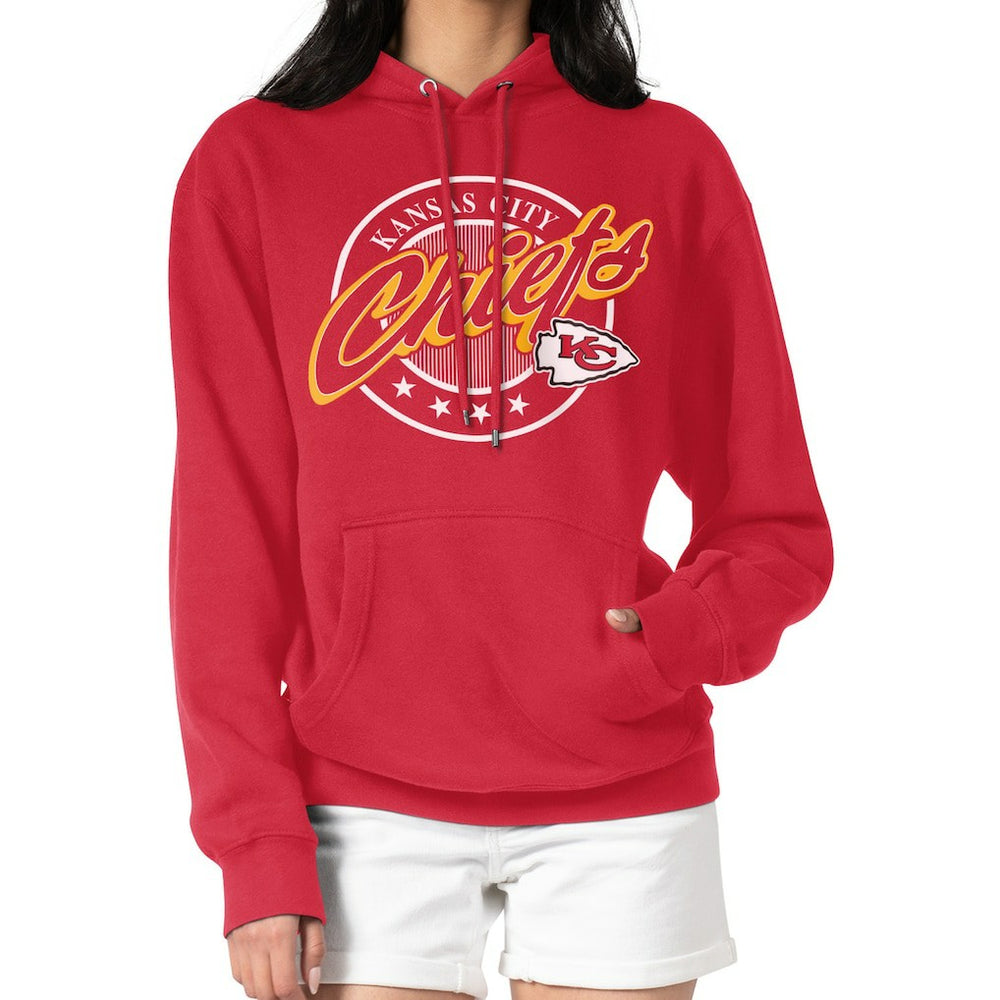 Kansas City Chiefs G-III 4Her by Carl Banks Women's Pinstripe Circle Fleece Pullover Hoodie Red | NFL