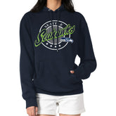 Seattle Seahawks G-III 4Her by Carl Banks Women's Pinstripe Circle Fleece Pullover Hoodie College Navy | NFL