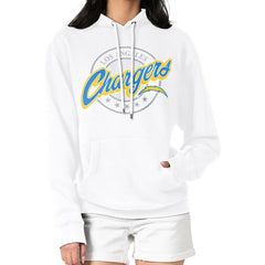 Los Angeles Chargers G-III 4Her by Carl Banks Women's Pinstripe Circle Fleece Pullover Hoodie White | NFL