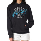 Carolina Panthers G-III 4Her by Carl Banks Women's Pinstripe Circle Fleece Pullover Hoodie Black | NFL