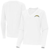 Los Angeles Chargers Antigua Women's Varsity Tri-Blend V-Neck Long Sleeve T-Shirt White | NFL