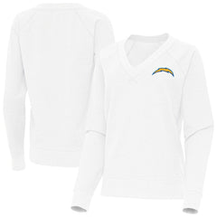 Los Angeles Chargers Antigua Women's Varsity Tri-Blend V-Neck Long Sleeve T-Shirt White | NFL