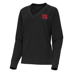 Tampa Bay Buccaneers Antigua Women's Varsity Tri-Blend V-Neck Long Sleeve T-Shirt Heather Black | NFL