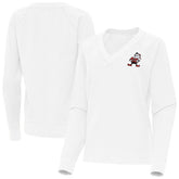 Cleveland Browns Antigua Women's Varsity Tri-Blend V-Neck Long Sleeve T-Shirt White | NFL