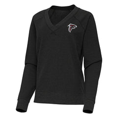 Atlanta Falcons Antigua Women's Varsity Tri-Blend V-Neck Long Sleeve T-Shirt Heather Black | NFL