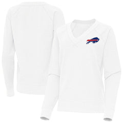 Buffalo Bills Antigua Women's Varsity Tri-Blend V-Neck Long Sleeve T-Shirt White | NFL