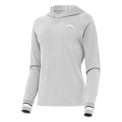 Los Angeles Chargers Antigua Women's Trek Raglan Pullover Hoodie Heather Gray | NFL