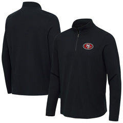San Francisco 49ers Antigua Sync Tri-Blend Quarter-Zip Pullover Heather Black | NFL