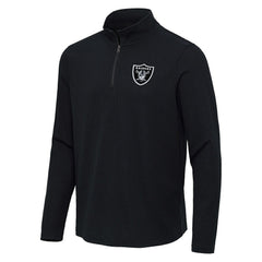 Las Vegas Raiders Antigua Sync Tri-Blend Quarter-Zip Pullover Heather Black | NFL