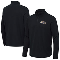 Baltimore Ravens Antigua Sync Tri-Blend Quarter-Zip Pullover Heather Black | NFL