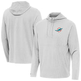Miami Dolphins Antigua Connected Quarter-Zip Pullover Hoodie Gray | NFL