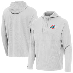 Miami Dolphins Antigua Connected Quarter-Zip Pullover Hoodie Gray | NFL