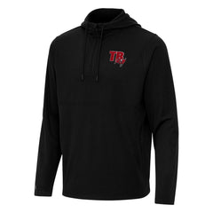 Tampa Bay Buccaneers Antigua Connected Quarter-Zip Pullover Hoodie Black | NFL