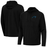 Carolina Panthers Antigua Connected Quarter-Zip Pullover Hoodie Black | NFL