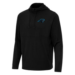 Carolina Panthers Antigua Connected Quarter-Zip Pullover Hoodie Black | NFL