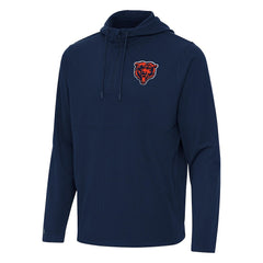 Chicago Bears Antigua Connected Quarter-Zip Pullover Hoodie Navy | NFL