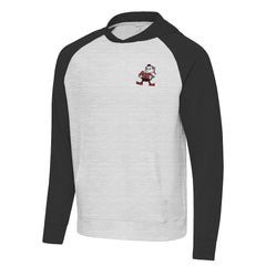 Cleveland Browns Antigua Urgent Pullover Hoodie Black/Heather Gray | NFL