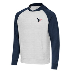 Houston Texans Antigua Urgent Pullover Hoodie Heather Navy/Gray | NFL