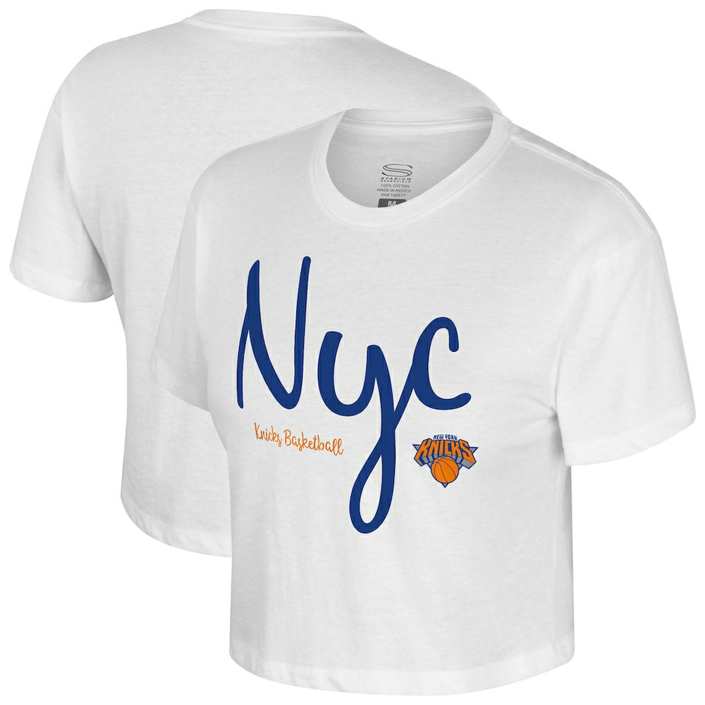 New York Knicks Stadium Essentials Cropped Third Quarter T-Shirt White - NBA