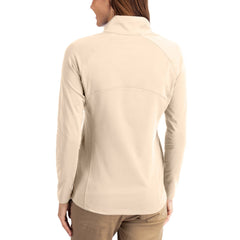Denver Broncos Cutter & Buck Women's Adapt Eco Knit Stretch Recycled Raglan Half-Zip Pullover Tan | NFL