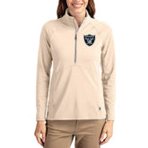 Las Vegas Raiders Cutter & Buck Women's Adapt Eco Knit Stretch Recycled Raglan Half-Zip Pullover Tan | NFL