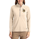 Minnesota Vikings Cutter & Buck Women's Adapt Eco Knit Stretch Recycled Raglan Half-Zip Pullover Tan | NFL