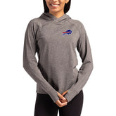 Buffalo Bills Cutter & Buck Women's Primary Logo Adapt Knit Recycled Raglan Pullover Hoodie Heather Charcoal | NFL