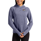 Denver Broncos Cutter & Buck Women's Primary Logo Adapt Knit Recycled Raglan Pullover Hoodie Heather Navy | NFL