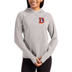Denver Broncos Cutter & Buck Women's Throwback Logo Adapt Knit Recycled Raglan Pullover Hoodie Heather Gray | NFL