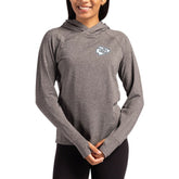 Kansas City Chiefs Cutter & Buck Women's Tonal Logo Adapt Knit Recycled Raglan Pullover Hoodie Heather Charcoal | NFL