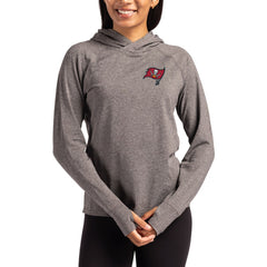 Tampa Bay Buccaneers Cutter & Buck Women's Primary Logo Adapt Knit Recycled Raglan Pullover Hoodie Heather Charcoal | NFL