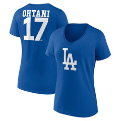 Shohei Ohtani Los Angeles Dodgers Women's Player Name & Number V-Neck T-Shirt - MLB
