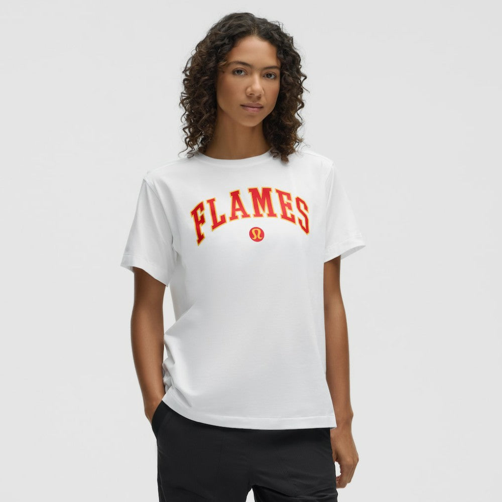 Calgary Flames lululemon Women's All Yours Organic Cotton T-Shirt - White - NHL