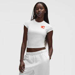Calgary Flames lululemon Women's Baby T-Shirt - White - NHL