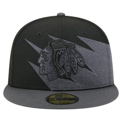 Chicago Blackhawks New Era Spikes 59FIFTY Fitted Hat - Black - NHL