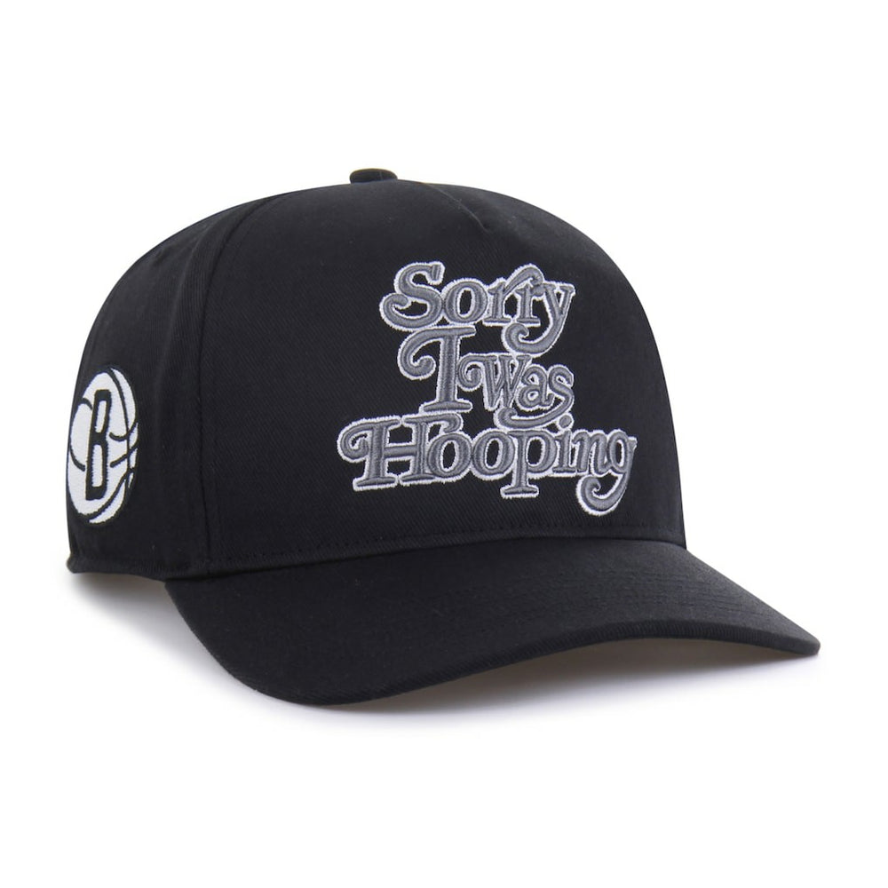 Brooklyn Nets Brand Seen by '47 Sorry I Was Hooping Hitch Adjustable Hat Black - NBA