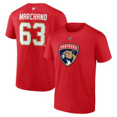 Brad Marchand Florida Panthers Fanatics Authentic Stack Name & Number T-Shirt - Red - NHL