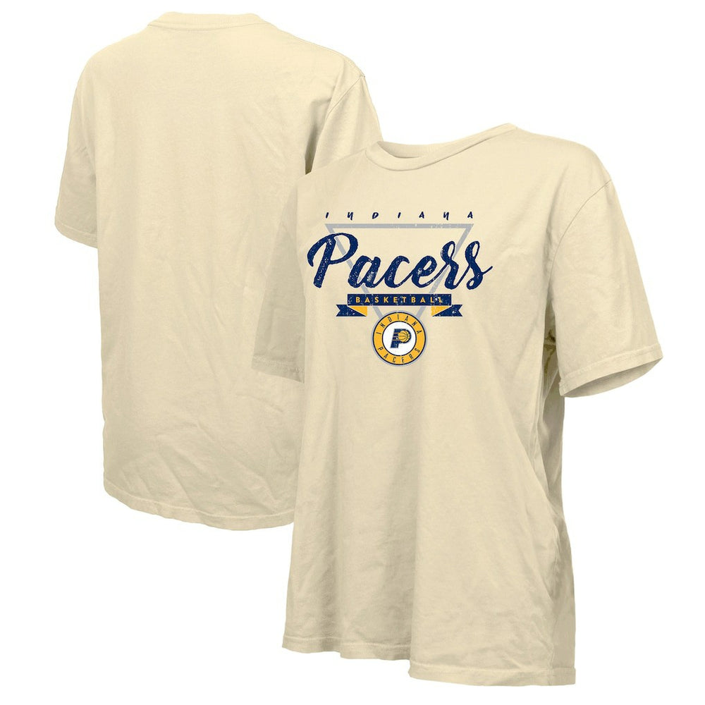 Indiana Pacers Majestic Threads Women's Oversized T-Shirt Cream - NBA