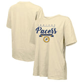 Indiana Pacers Majestic Threads Women's Oversized T-Shirt Cream - NBA