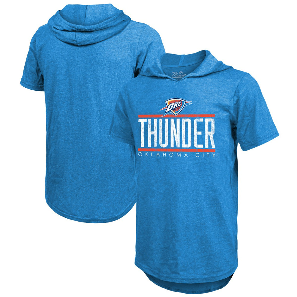 Oklahoma City Thunder Majestic Threads Tri-Blend Hoodie T-Shirt Blue - NBA
