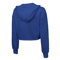 New York Knicks Majestic Threads Women's Tri-Blend Cropped Pullover Hoodie Royal - NBA