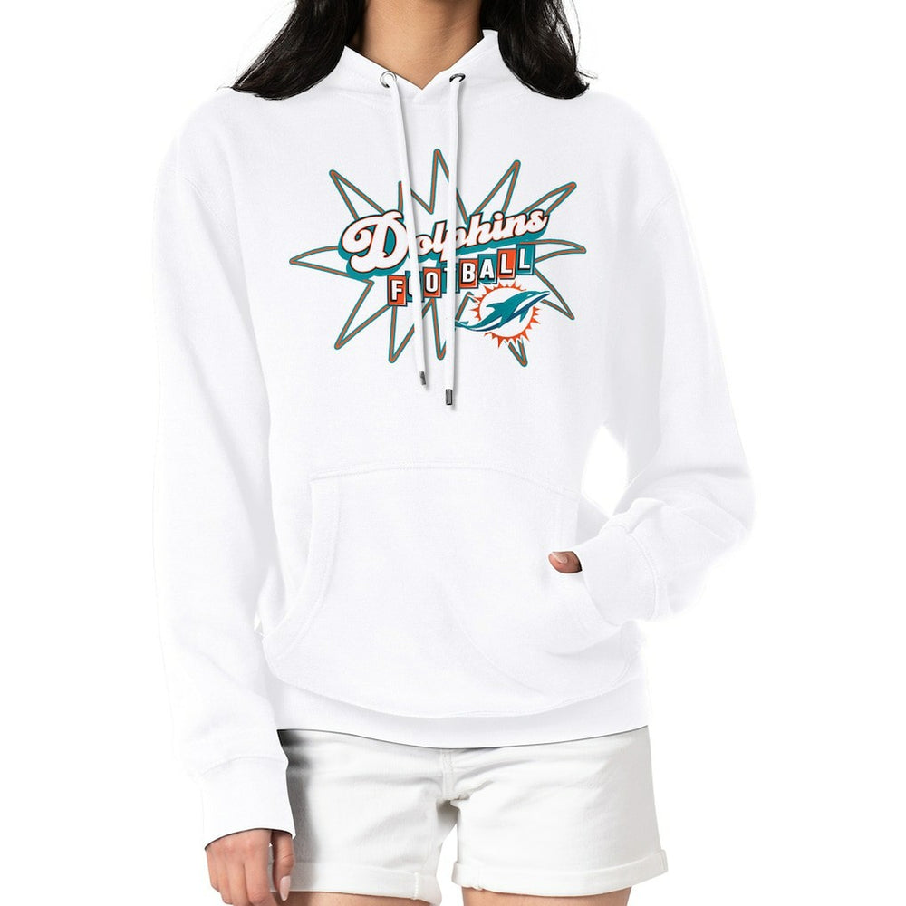 Miami Dolphins Starter Women's Drive-In Sign Pullover Hoodie White | NFL