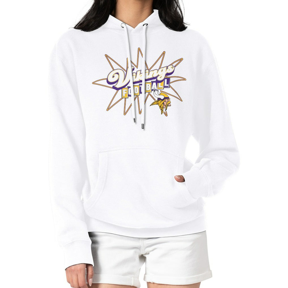 Minnesota Vikings Starter Women's Drive-In Sign Pullover Hoodie White | NFL