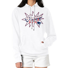 New England Patriots Starter Women's Drive-In Sign Pullover Hoodie White | NFL